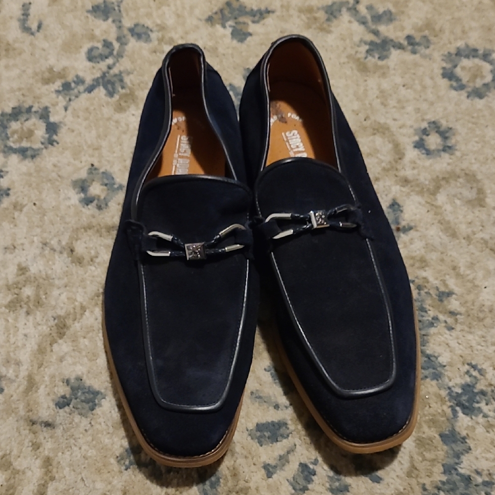 Stacy Adams Dark Blue Loafers with Buckle